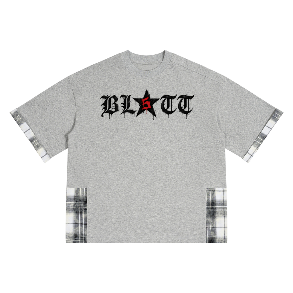 Unisex Plaid Paneled T-Shirt