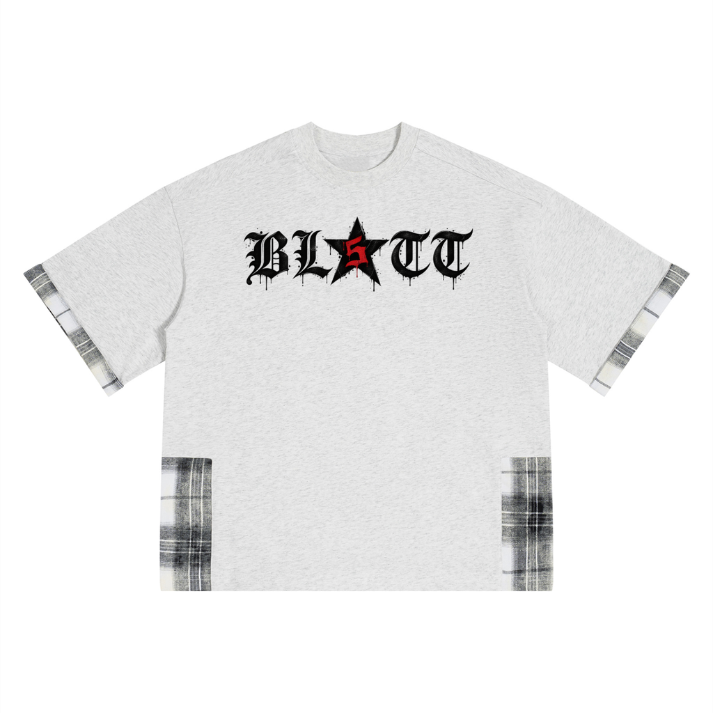 Unisex Plaid Paneled T-Shirt