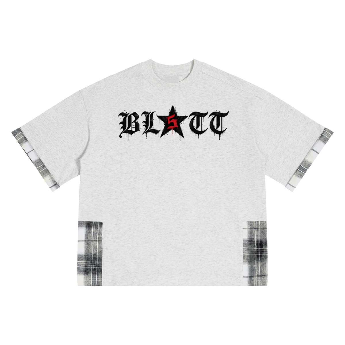 Unisex Plaid Paneled T-Shirt