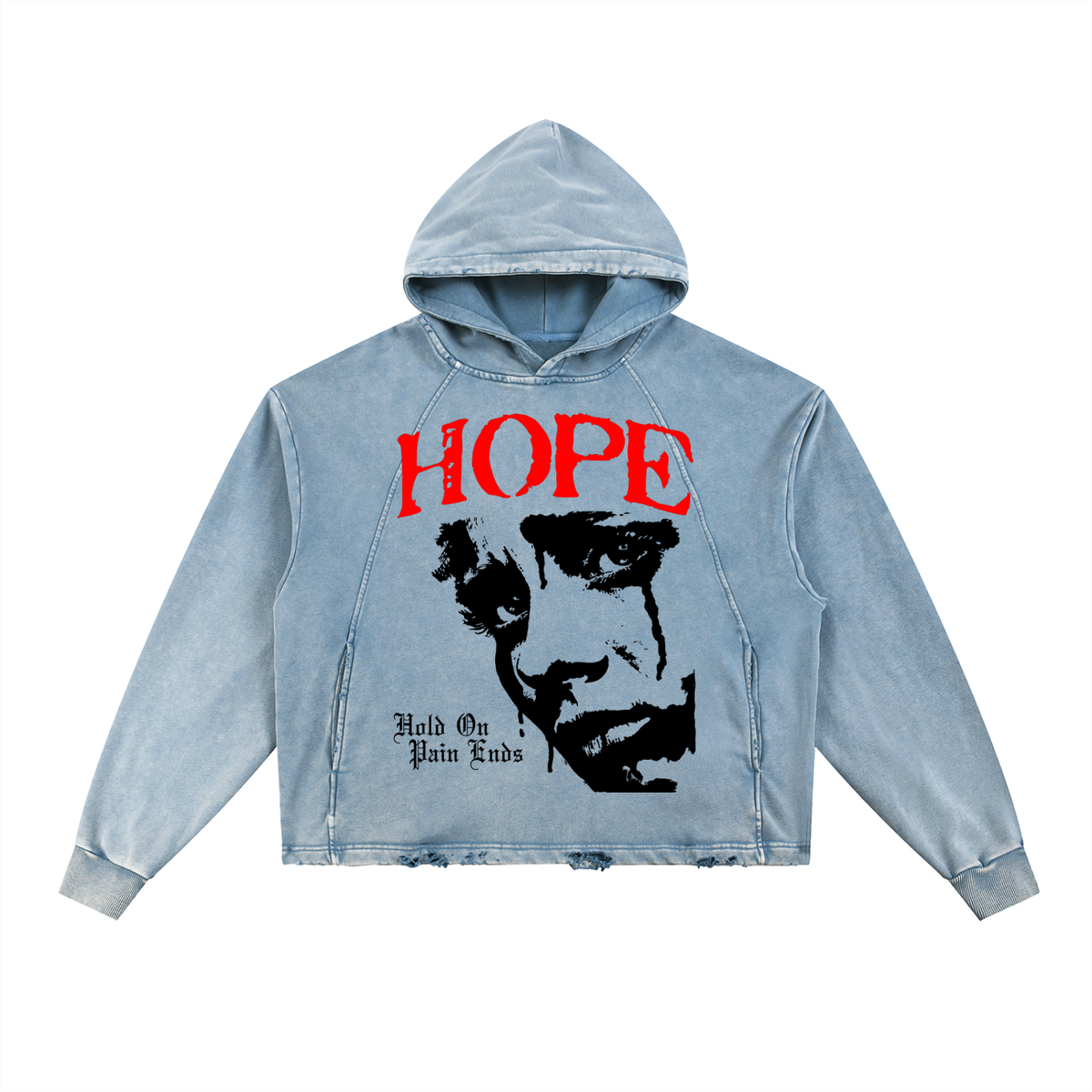 "Hold On Pain Ends" Vintage Frayed Hoodie