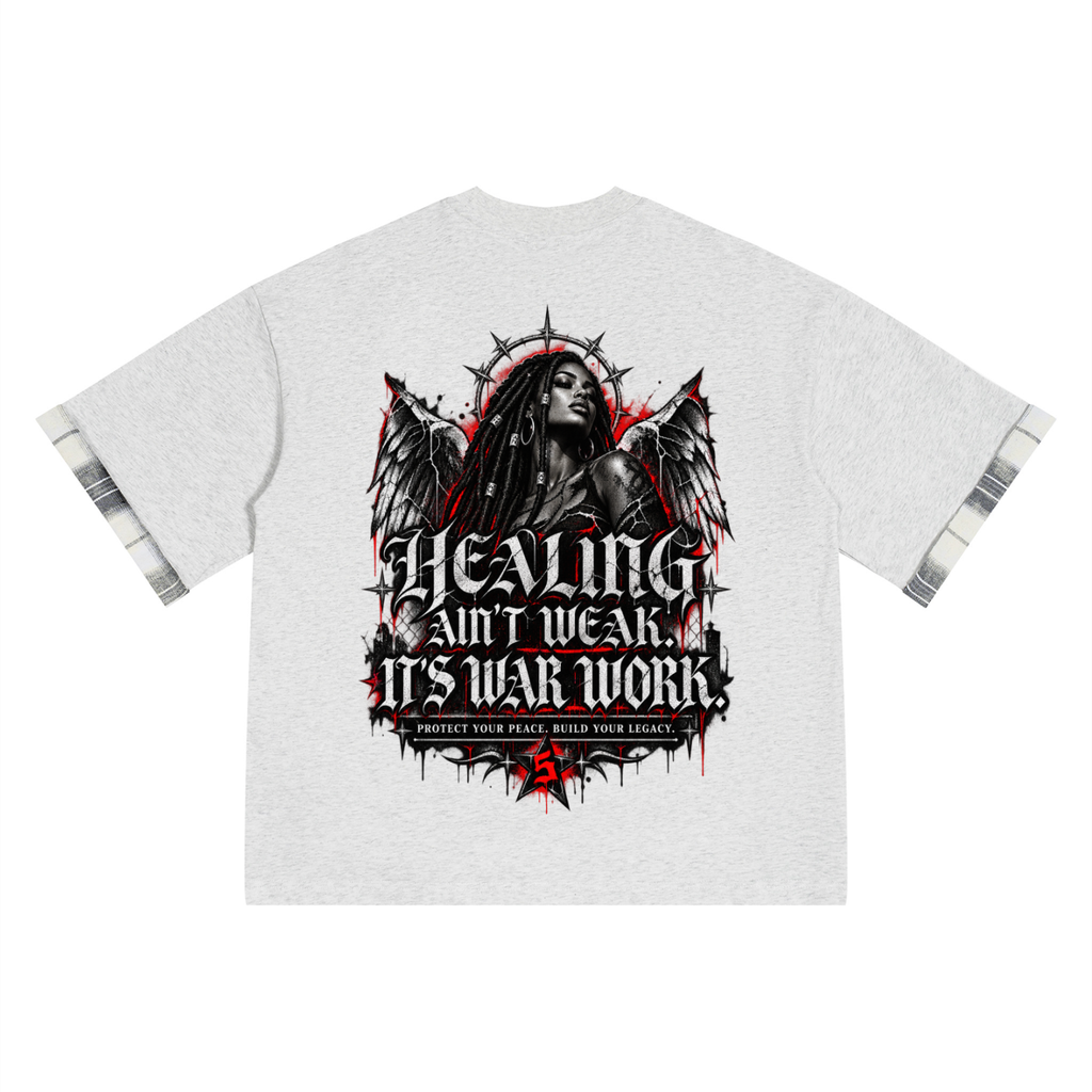 Unisex Plaid Paneled T-Shirt
