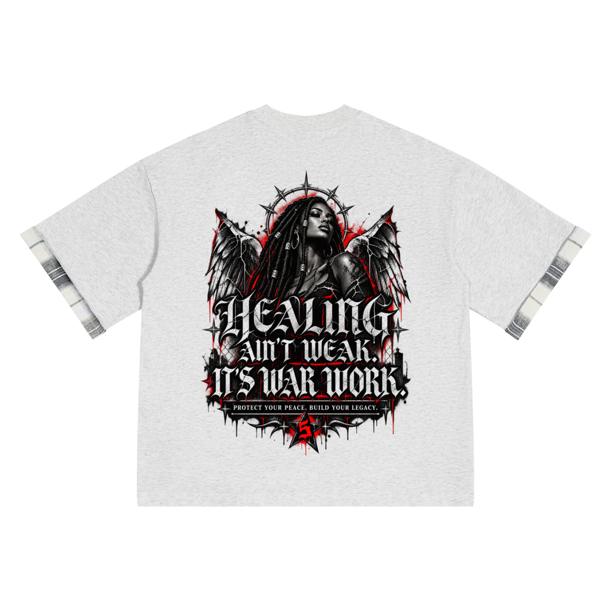 Unisex Plaid Paneled T-Shirt