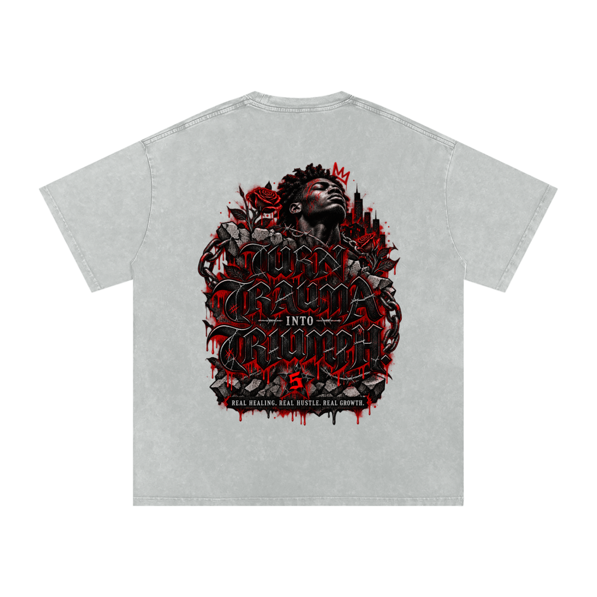 Snow Washed Oversized Cotton T-Shirt