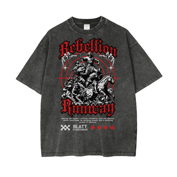 Rebellion Runway Oversized Acid Wash Tee