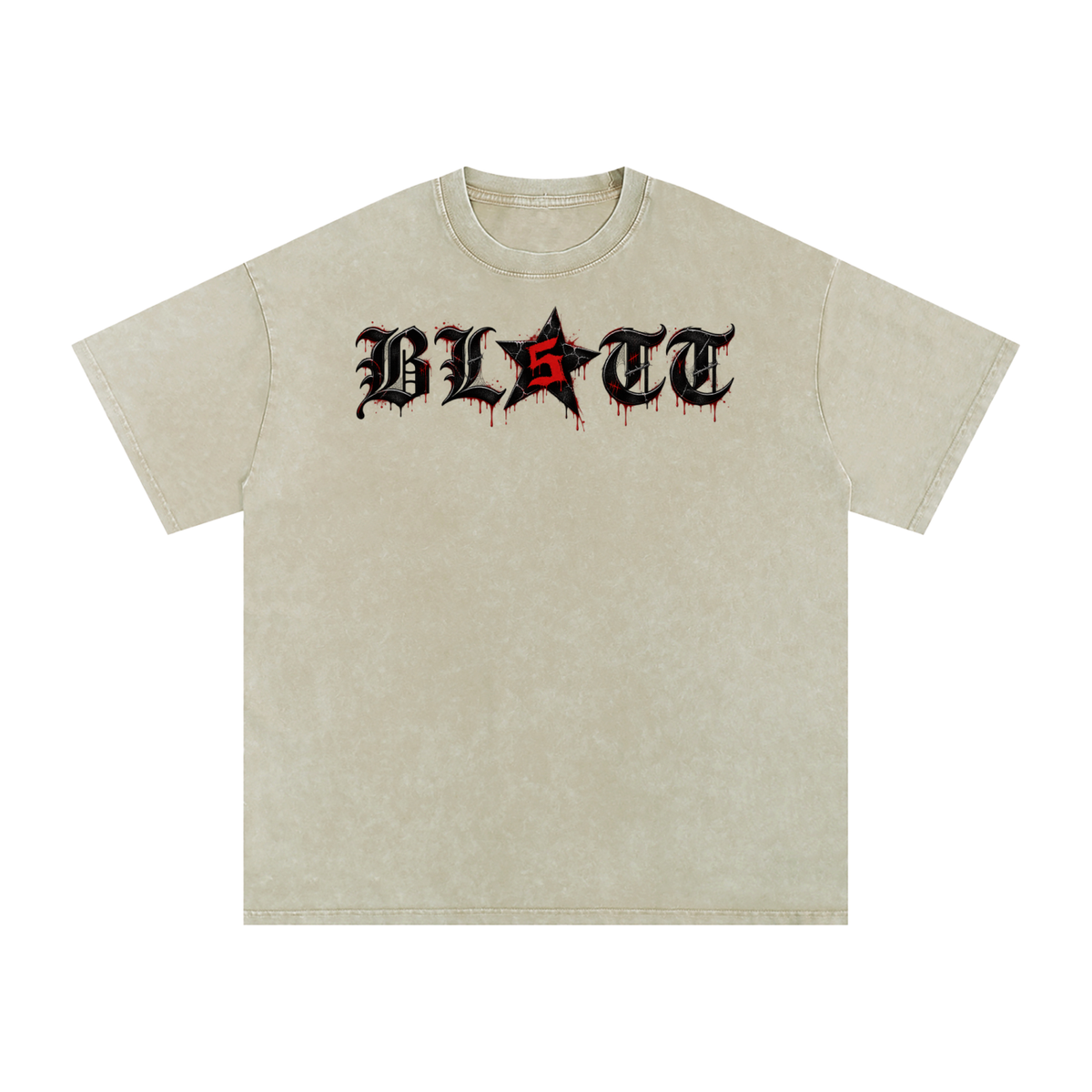 Snow Washed Oversized Cotton T-Shirt