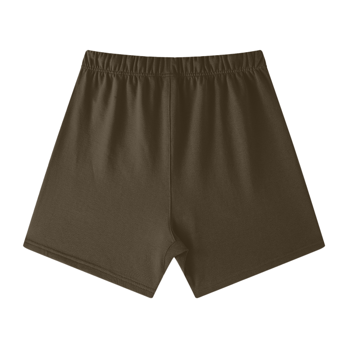 NO FAKE SMILE GIVEN Streetwear Unisex Heavyweight Earth Tone Loose Fit FOG 100% Cotton Shorts