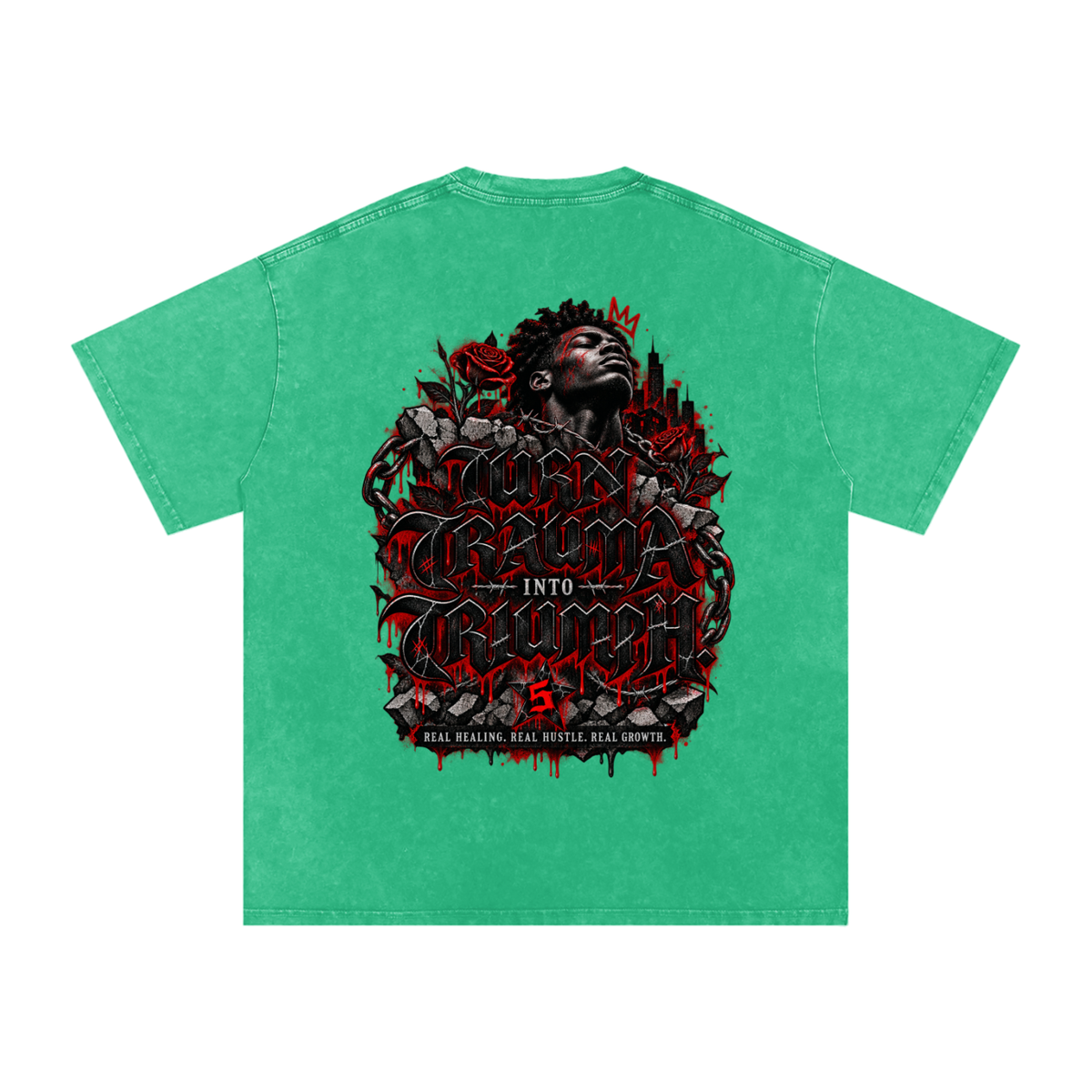 Snow Washed Oversized Cotton T-Shirt