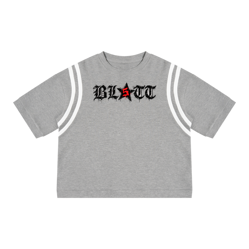 Unisex Color Block Waffle Boxy T-Shirt