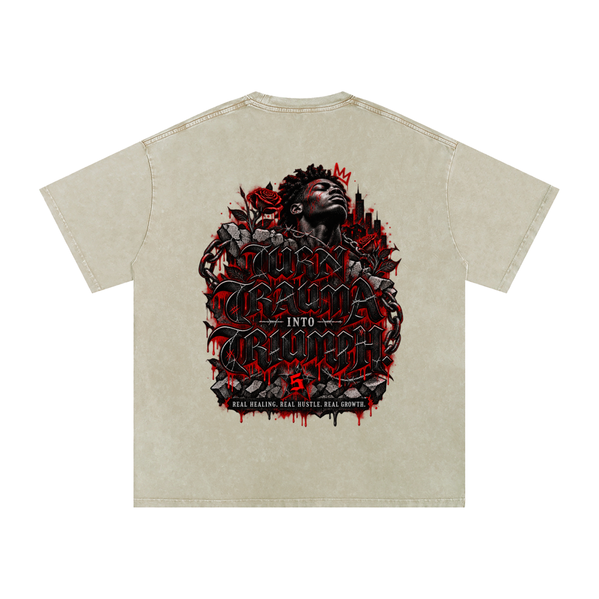 Snow Washed Oversized Cotton T-Shirt