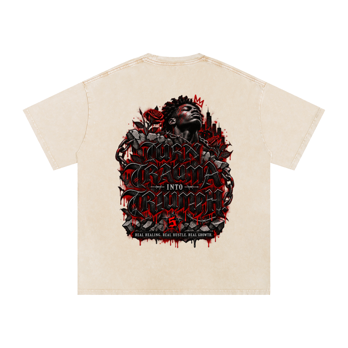 Snow Washed Oversized Cotton T-Shirt